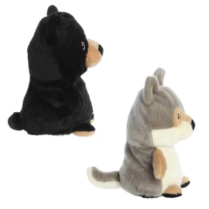 New | Aurora® - Eco Nation - Reversible Eco Pairs - 6.5" Black Bear And Wolf