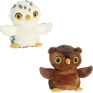 New | Aurora® - Eco Nation - Reversible Eco Pairs - 6.5" Snowy Owl And Barn Owl