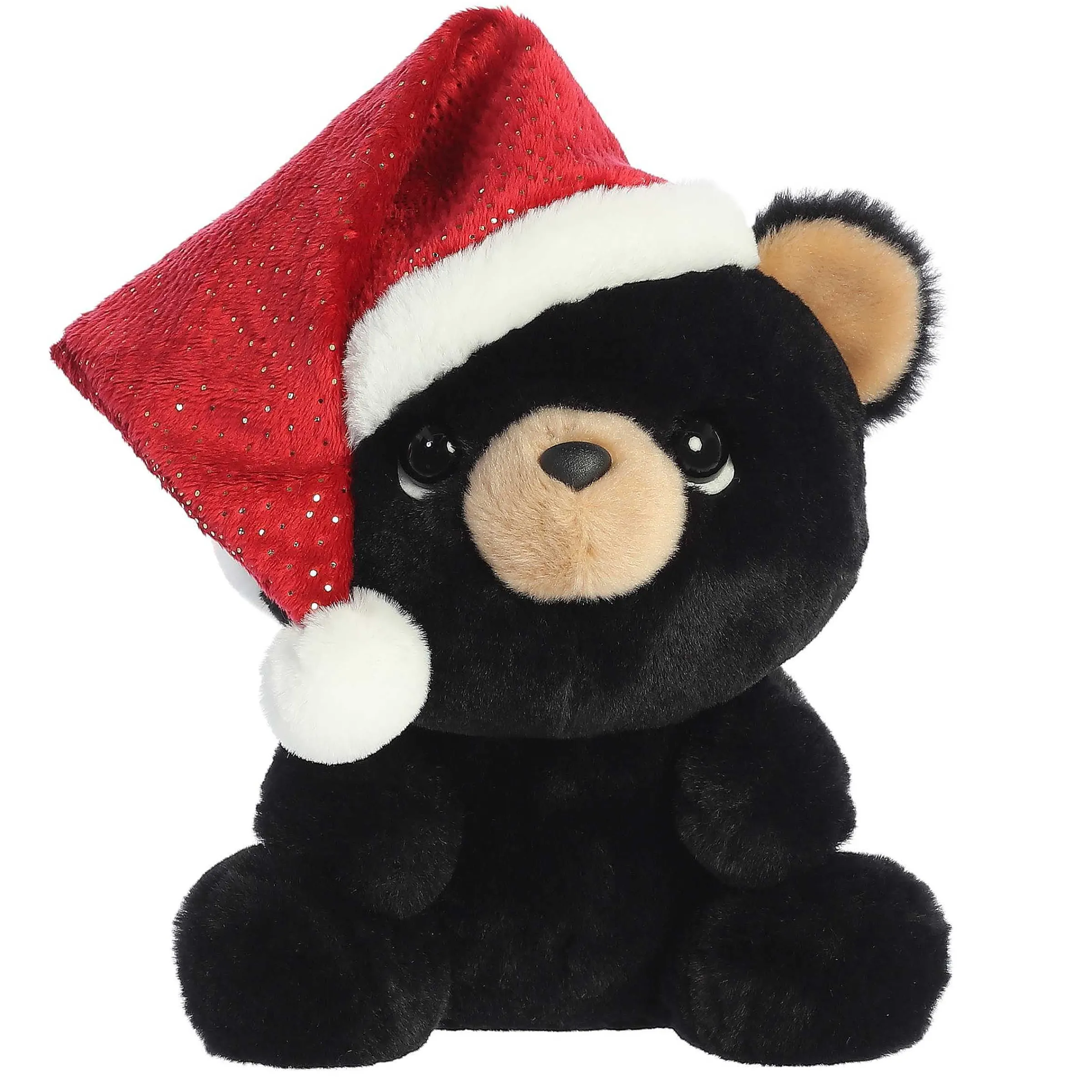 Holiday | Aurora® - Holiday - Oversized Santa Hats - 11" Button Black Bear