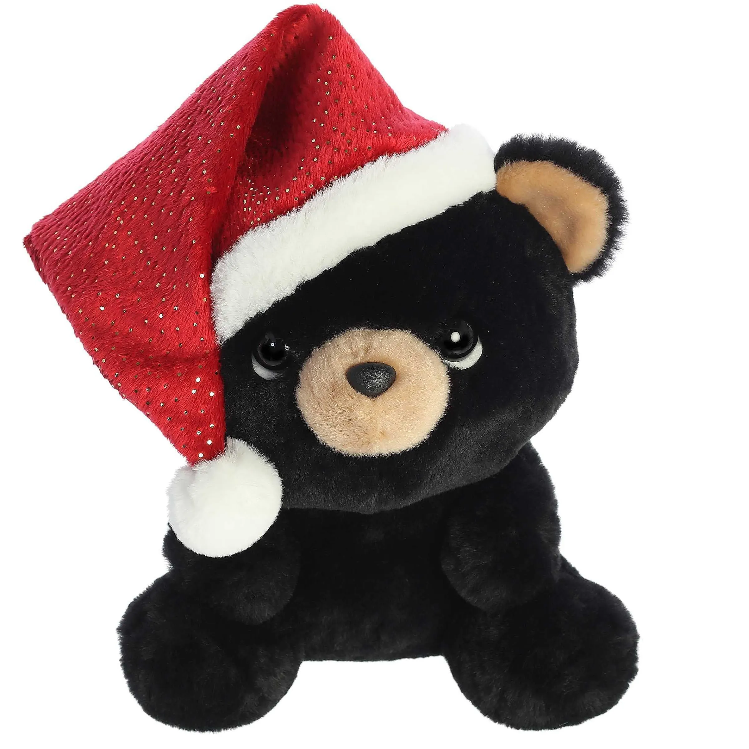 Holiday | Aurora® - Holiday - Oversized Santa Hats - 11" Button Black Bear