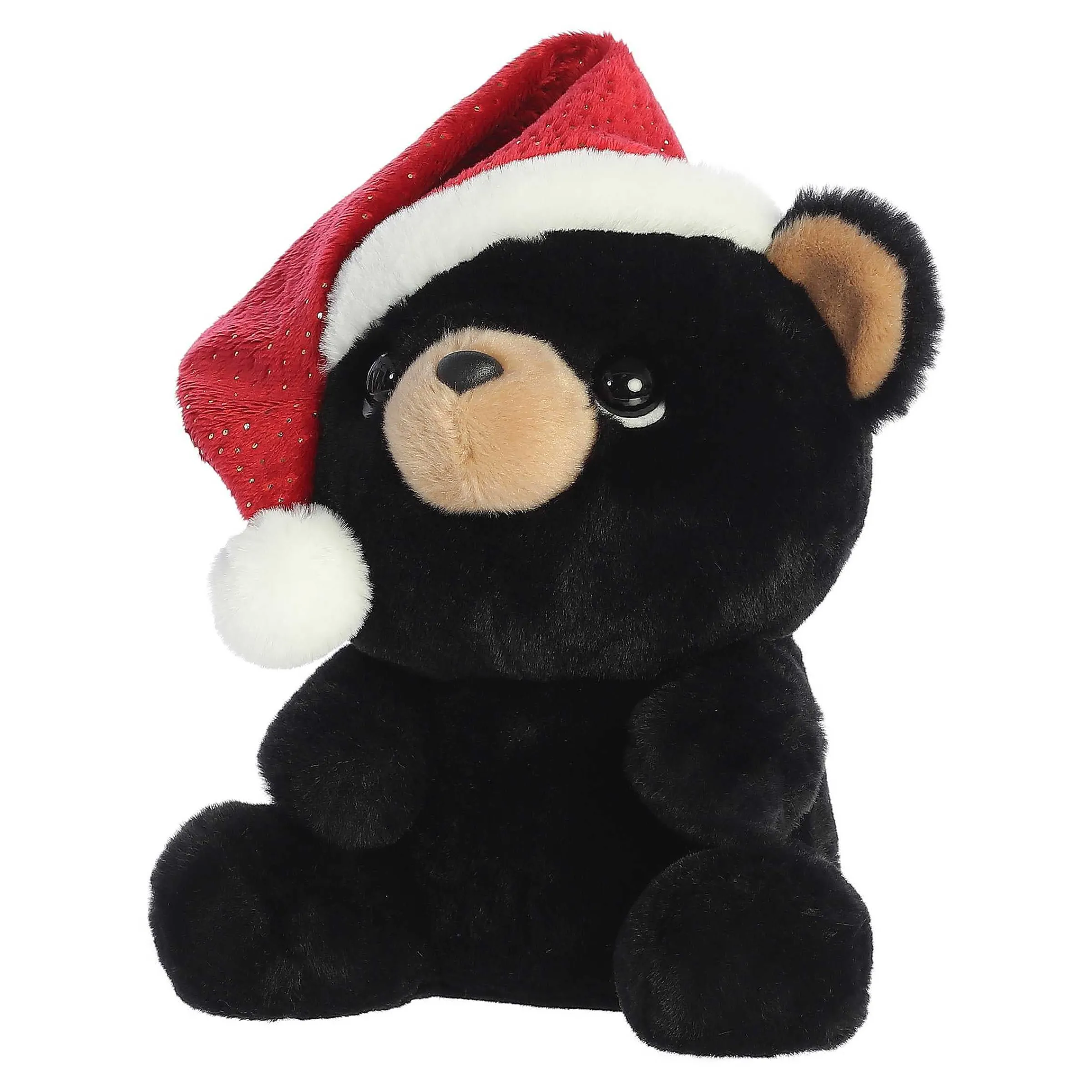 Holiday | Aurora® - Holiday - Oversized Santa Hats - 11" Button Black Bear
