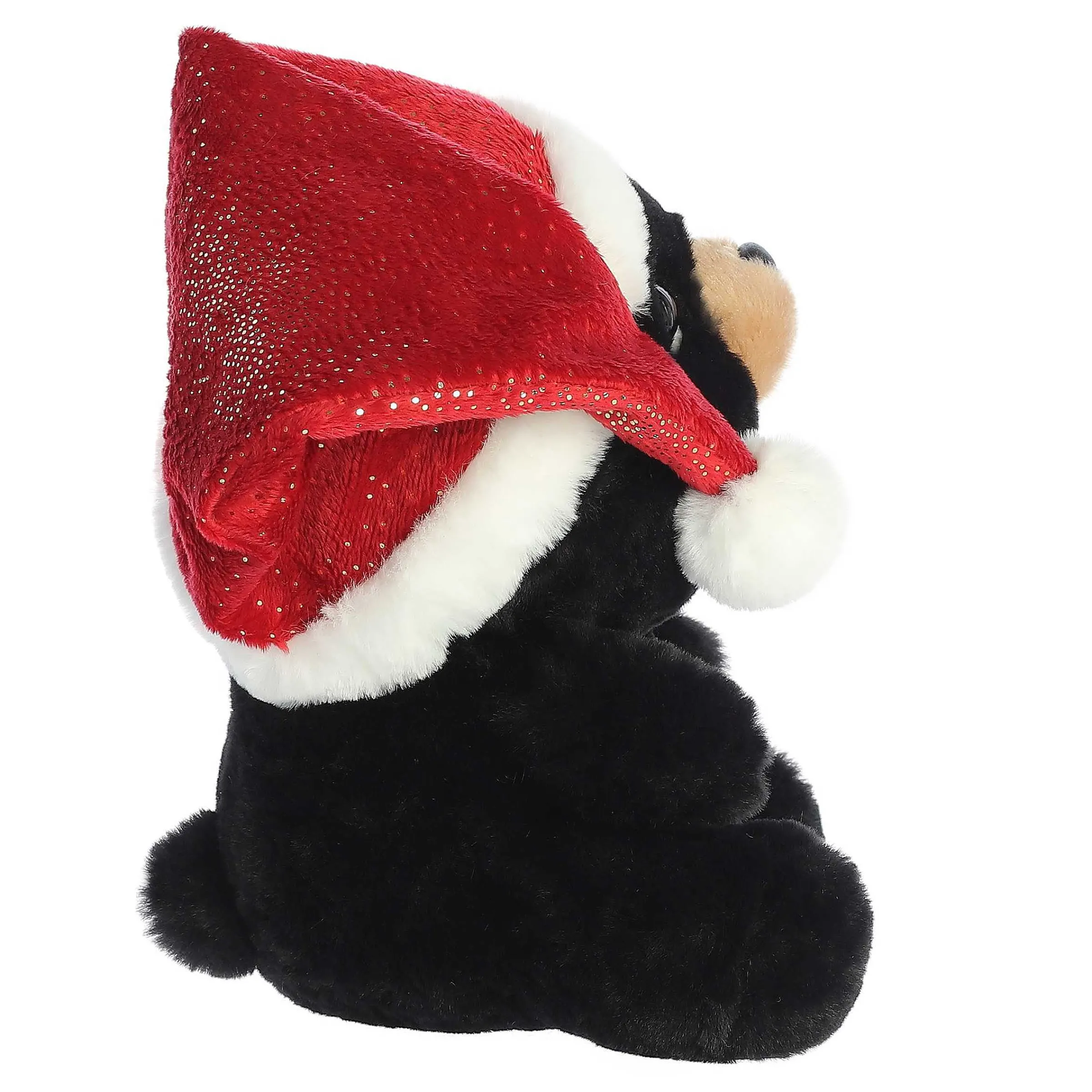 Holiday | Aurora® - Holiday - Oversized Santa Hats - 11" Button Black Bear