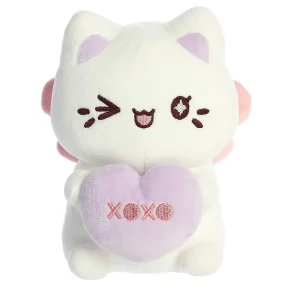 Tasty Peach® | Licensed Aurora® - Tasty Peach® - 7" Candy Heart Sitting Meowchi - White