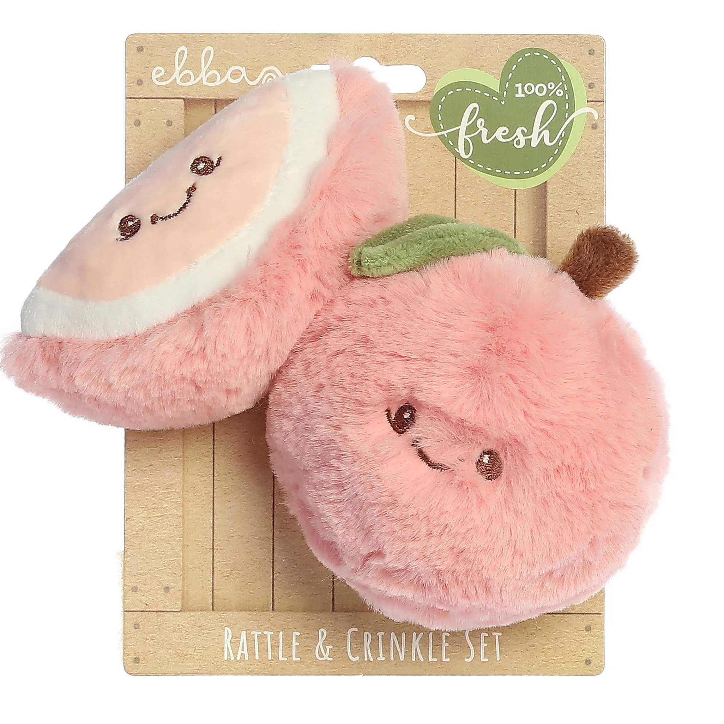 Rattles | ebba™ Ebba - Precious Produce - Peach Rattle & Crinkle Set